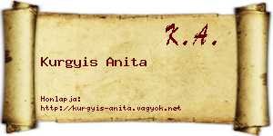 Kurgyis Anita névjegykártya